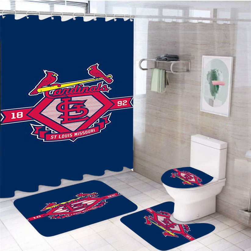 Cardinals 4Pcs Bathroom Set Shower Curtain