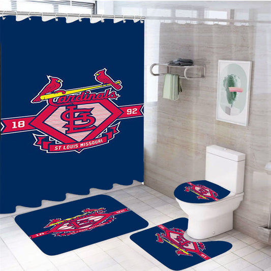 Cardinals 4Pcs Bathroom Set Shower Curtain
