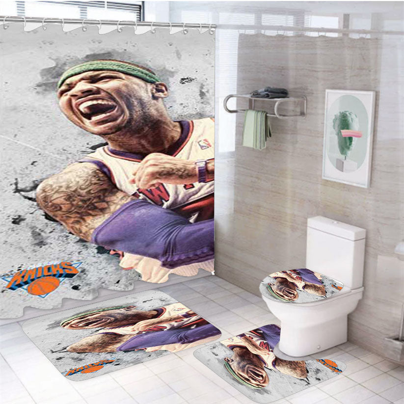 Carmelo Anthony Marble 4Pcs Bathroom Set Shower Curtain