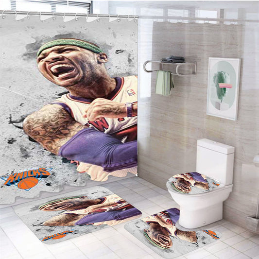Carmelo Anthony Marble 4Pcs Bathroom Set Shower Curtain