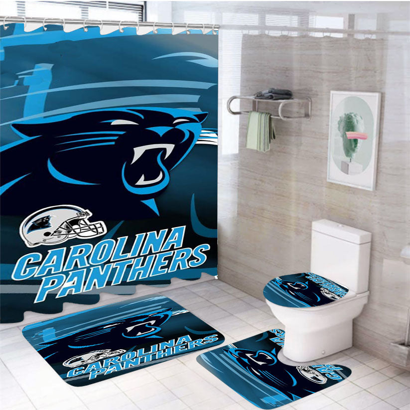 Carolina Panthers 4Pcs Bathroom Set Shower Curtain
