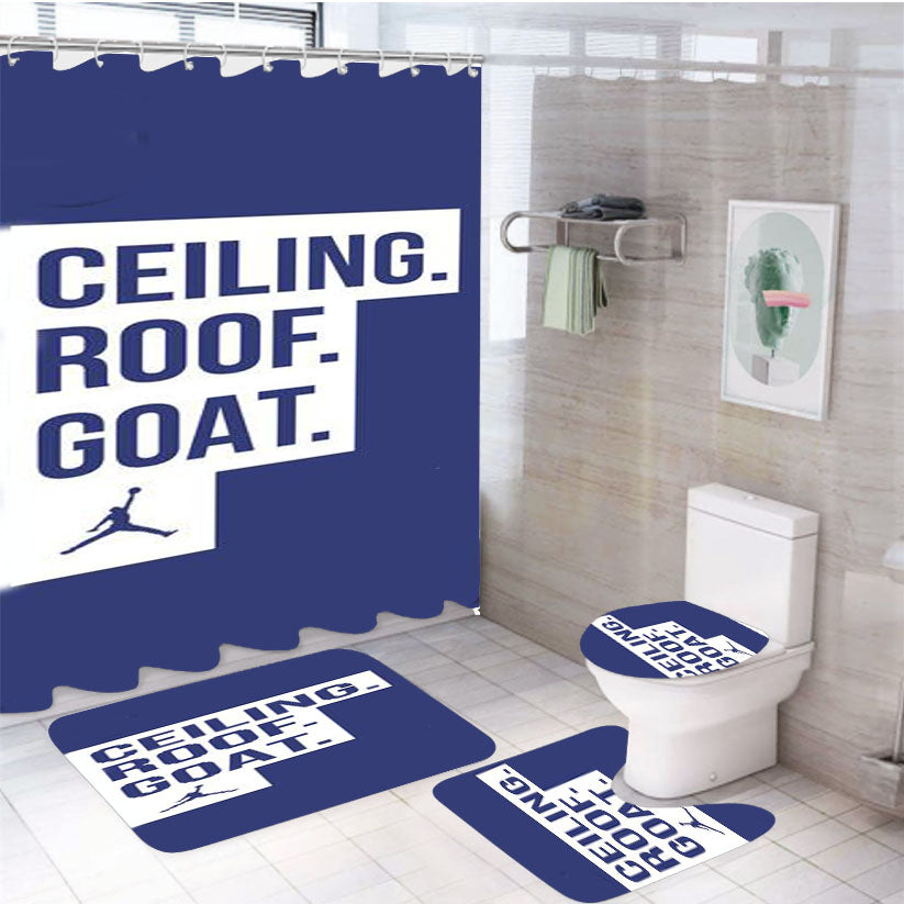 Ceiling Roof Goat Unc Jordan North Carolina 4Pcs Bathroom Set Shower Curtain
