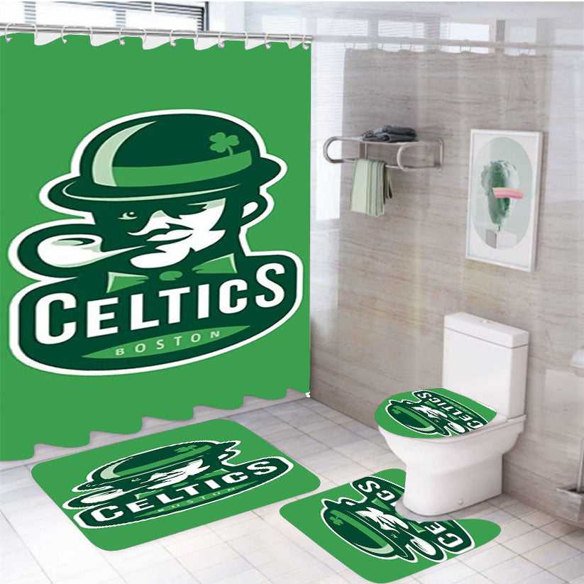 Celtics Boston Icon 4Pcs Bathroom Set Shower Curtain