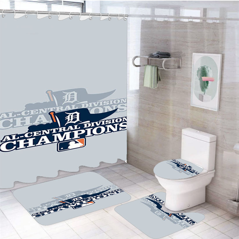 Central Devision Detroit 4Pcs Bathroom Set Shower Curtain