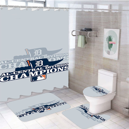Central Devision Detroit 4Pcs Bathroom Set Shower Curtain