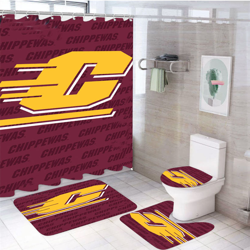 Central Michigan University 4Pcs Bathroom Set Shower Curtain