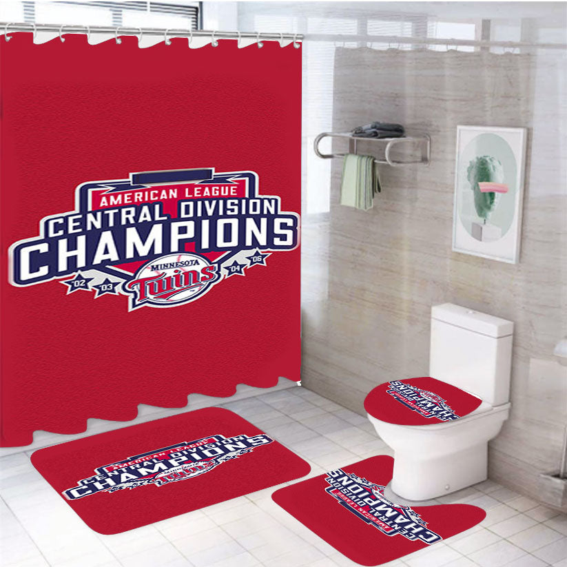 Champion American League 4Pcs Bathroom Set Shower Curtain