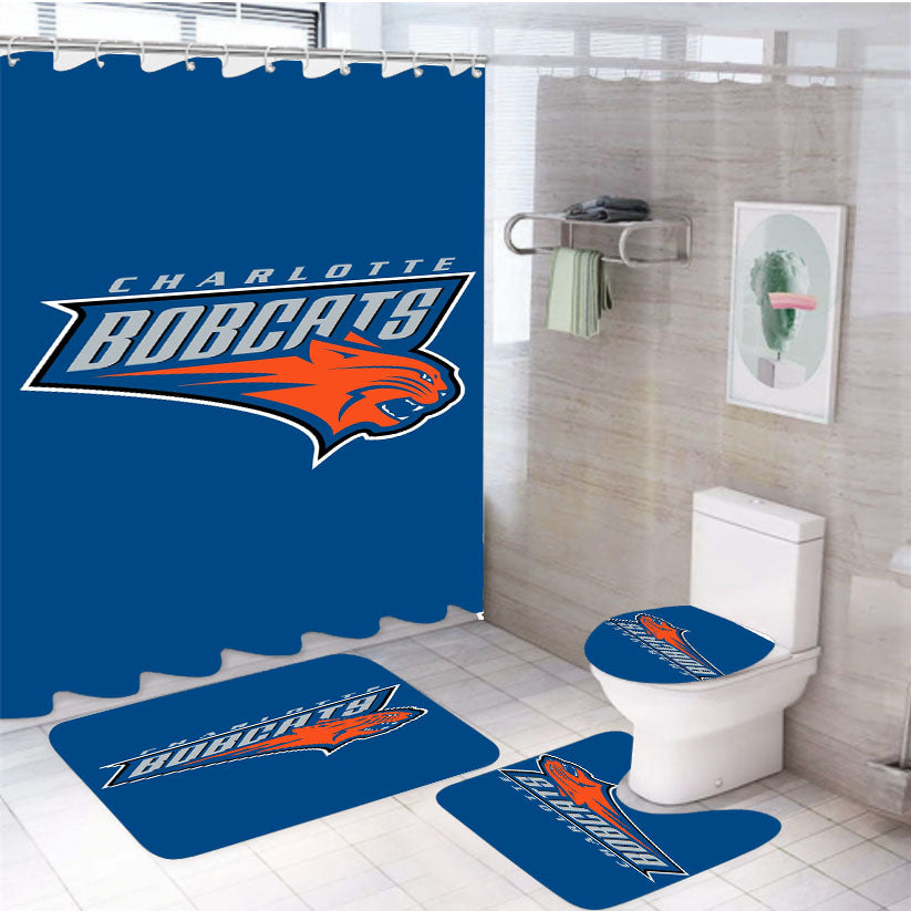 Charlotte Bobcats 4Pcs Bathroom Set Shower Curtain