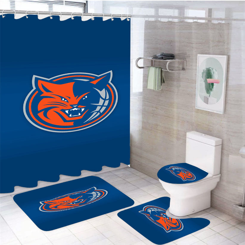 Charlotte Bobcats Mascot 4Pcs Bathroom Set Shower Curtain