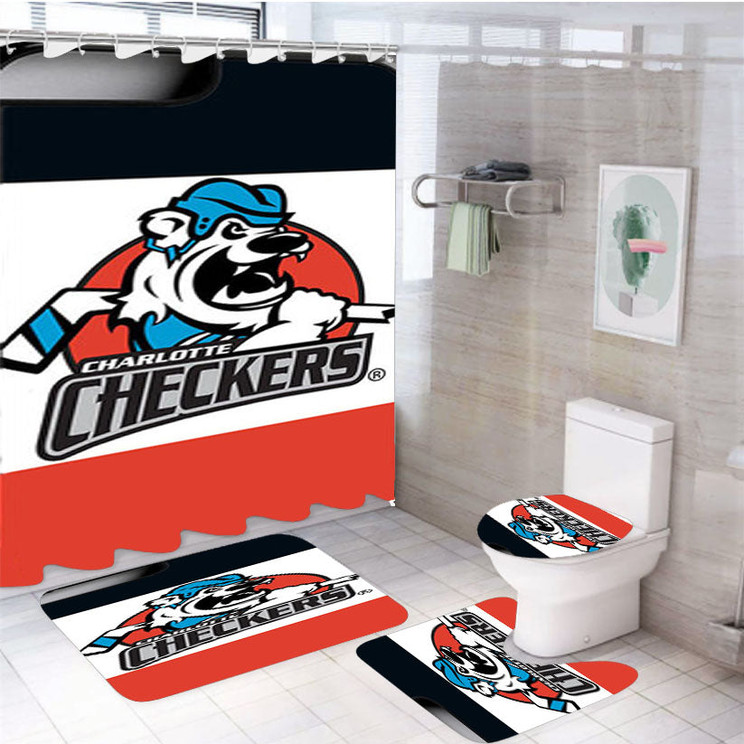Charlotte Checkers 4Pcs Bathroom Set Shower Curtain