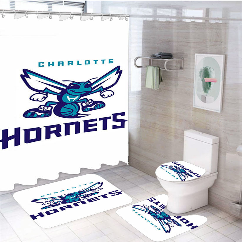 Charlotte Hornets Animal 4Pcs Bathroom Set Shower Curtain