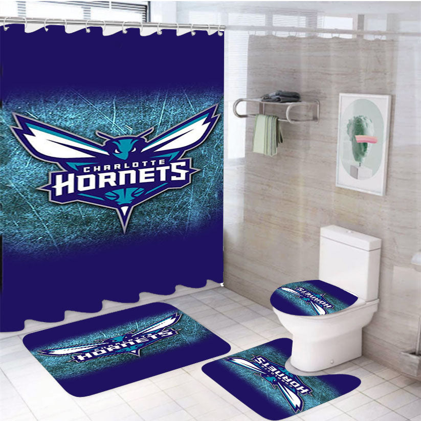 Charlotte Hornets Default 4Pcs Bathroom Set Shower Curtain