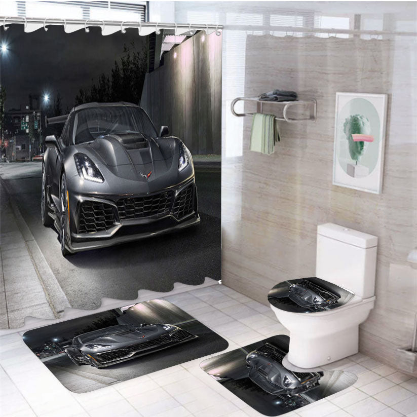 Chevrolet Corvette Zr1 4Pcs Bathroom Set Shower Curtain