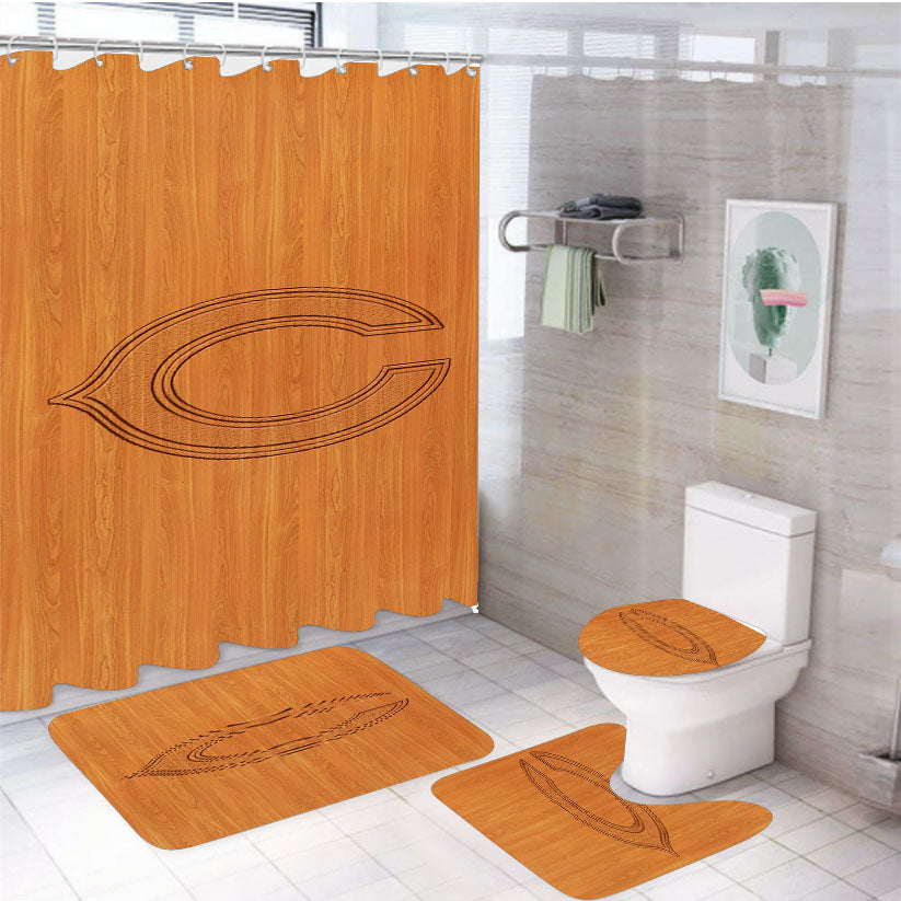 Chicago Bears 2 4Pcs Bathroom Set Shower Curtain