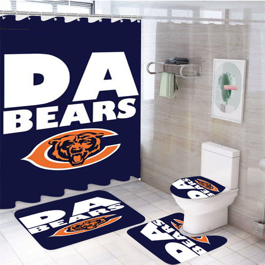 Chicago Bears Da Bears 4Pcs Bathroom Set Shower Curtain