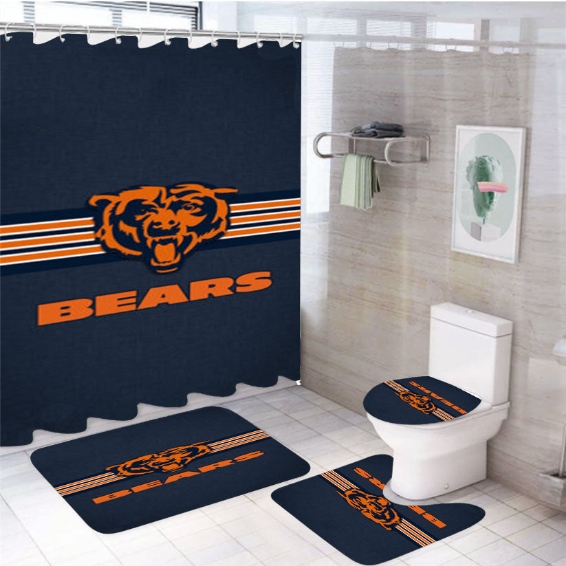 Chicago Bears Nfl 4Pcs Bathroom Set Shower Curtain