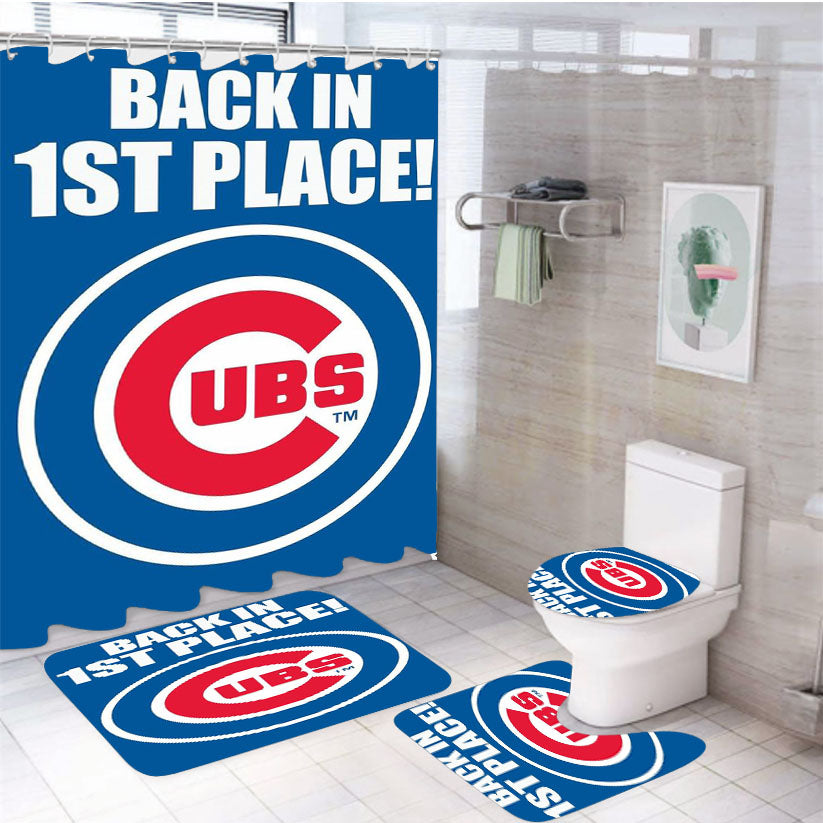 Chicago Cubs 1St Place For 4Pcs Bathroom Set Shower Curtain