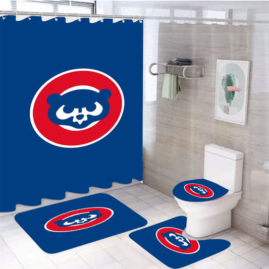 Chicago Cubs Cc 4Pcs Bathroom Set Shower Curtain