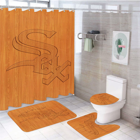 Chicago White Sox 4Pcs Bathroom Set Shower Curtain