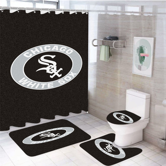 Chicago White Sox Mug 4Pcs Bathroom Set Shower Curtain