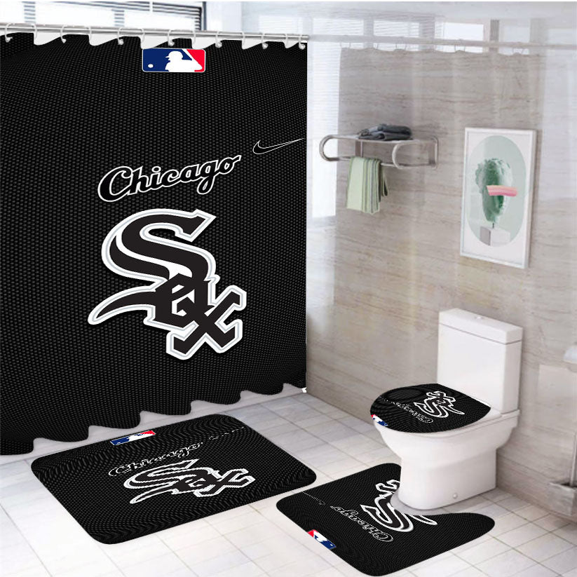 Chicago White Sox New Mlb 4Pcs Bathroom Set Shower Curtain