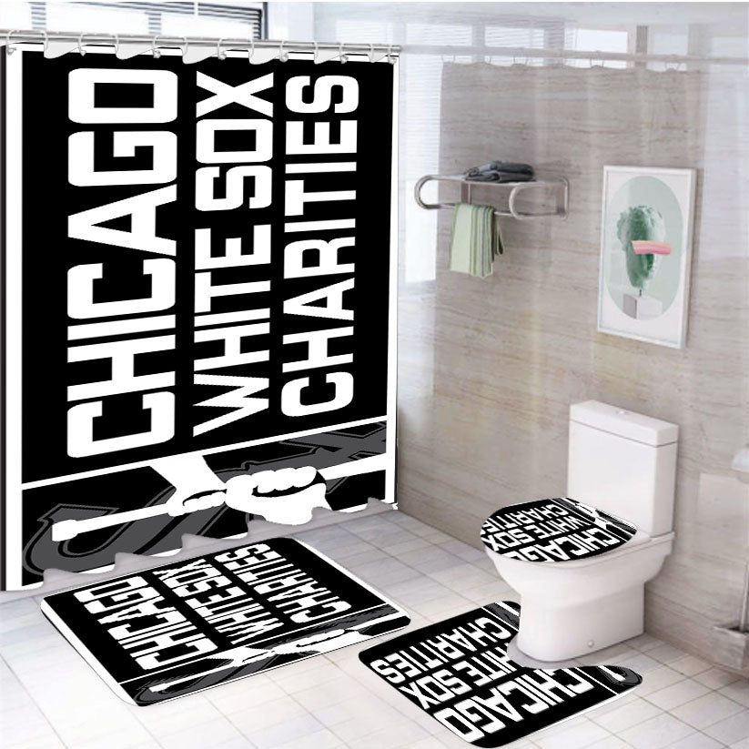 Chicago White Sox Portait 4Pcs Bathroom Set Shower Curtain