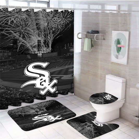 Chicago White Sox Stadium Logo 4Pcs Bathroom Set Shower Curtain