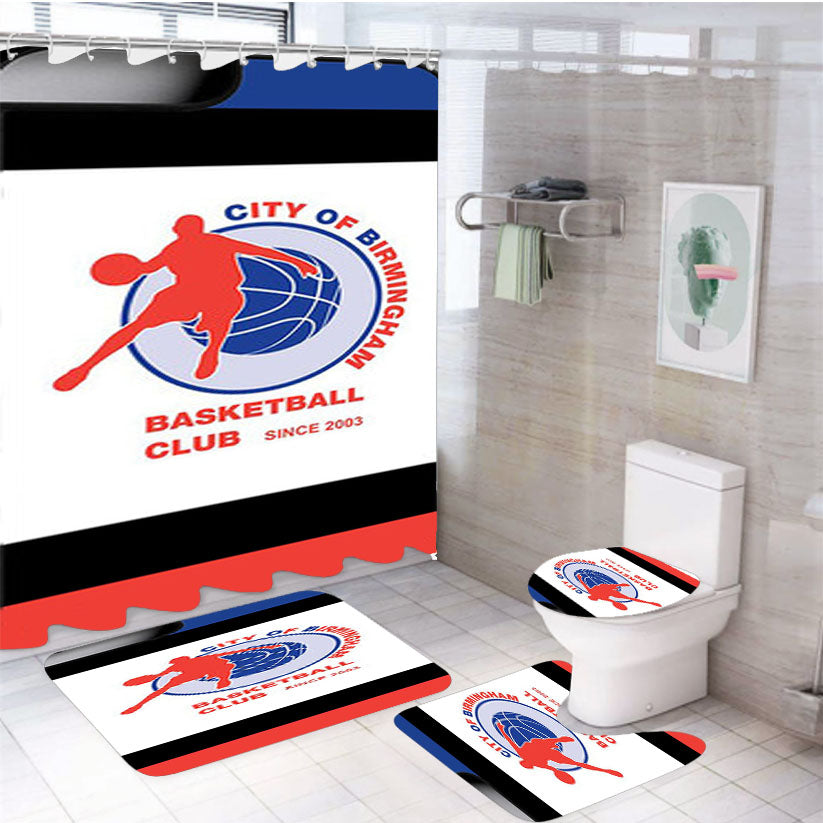 City Of Brimingham Basketball Club 4Pcs Bathroom Set Shower Curtain