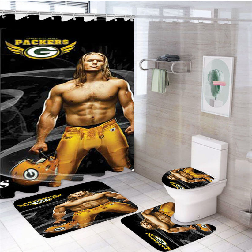 Clay Matthews Swirls Logo 4Pcs Bathroom Set Shower Curtain