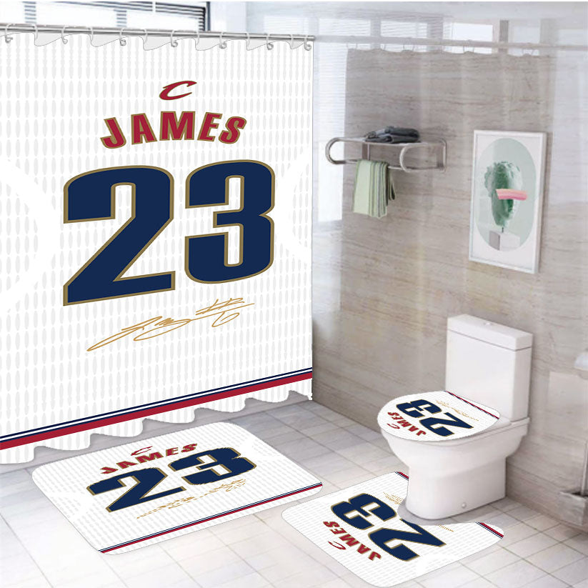 Cleveland Cavaliers James White 4Pcs Bathroom Set Shower Curtain
