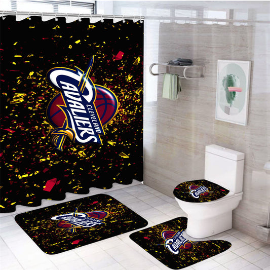 Cleveland Cavaliers Revival 4Pcs Bathroom Set Shower Curtain