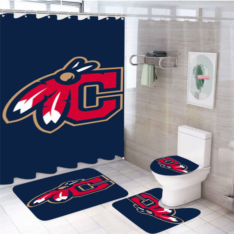 Cleveland Indians Logo 4Pcs Bathroom Set Shower Curtain