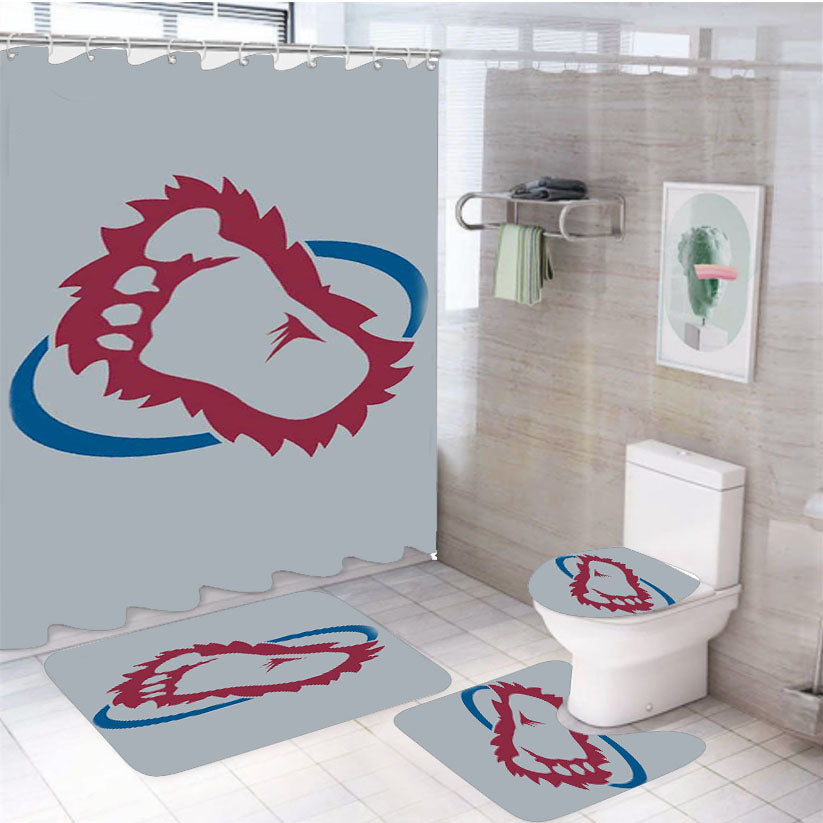 Colorado Avalanche 4Pcs Bathroom Set Shower Curtain