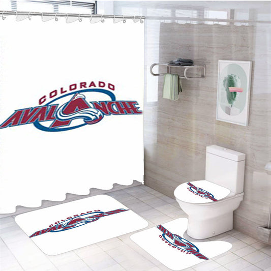 Colorado Avalanche 2 4Pcs Bathroom Set Shower Curtain
