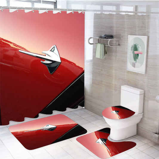 Corvette Stingray Re 4Pcs Bathroom Set Shower Curtain