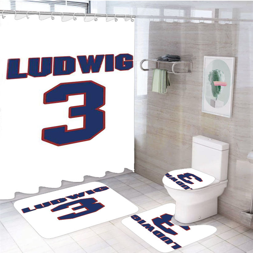 Craig Ludwig National Hockey 4Pcs Bathroom Set Shower Curtain