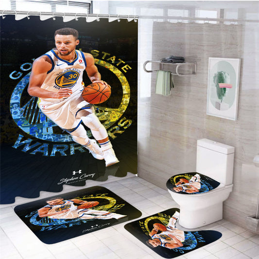 Curry Golden States Warrior 30 4Pcs Bathroom Set Shower Curtain