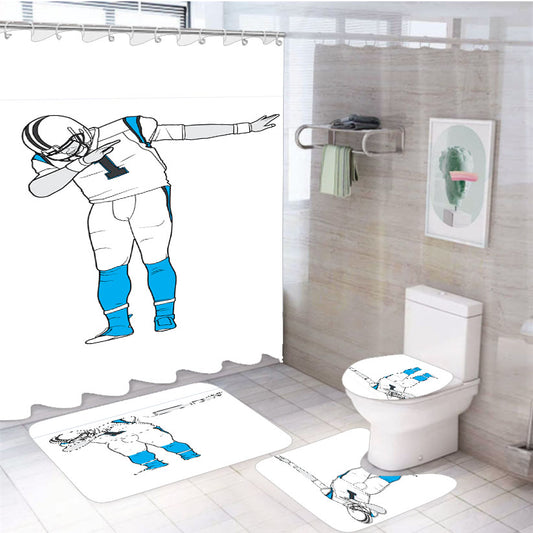 Dab Cam Newton Cartoon 4Pcs Bathroom Set Shower Curtain