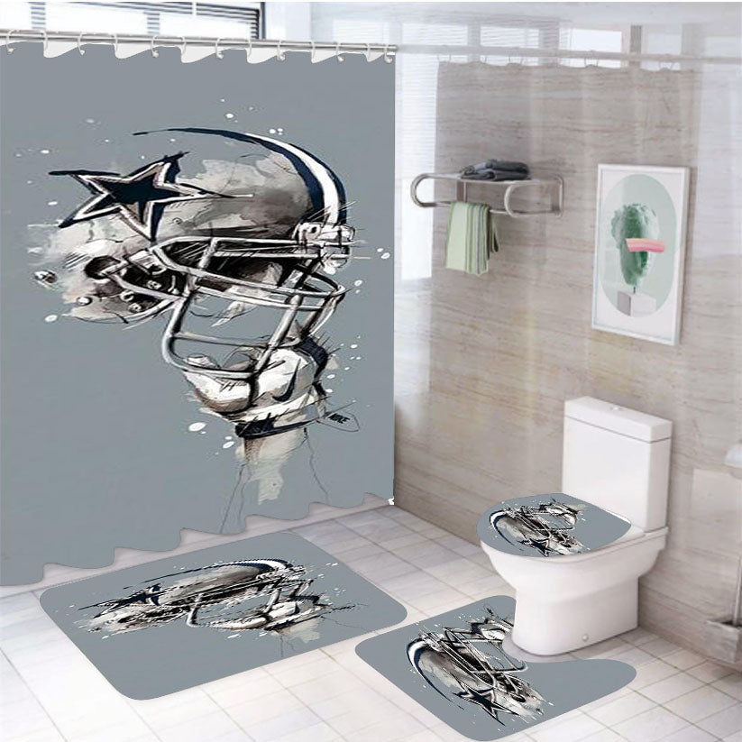 Dallas Cowboy Stuff 4Pcs Bathroom Set Shower Curtain