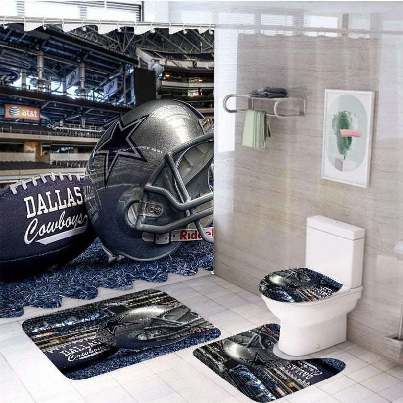 Dallas Cowboys 3 4Pcs Bathroom Set Shower Curtain