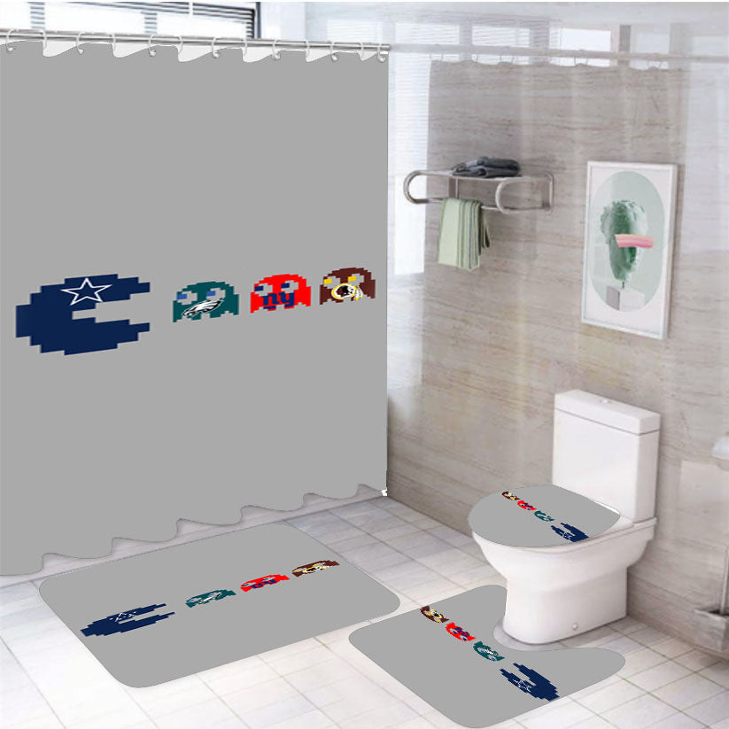 Dallas Cowboys Eating The Nfc 4Pcs Bathroom Set Shower Curtain