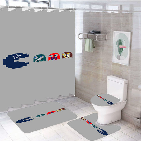 Dallas Cowboys Eating The Nfc 4Pcs Bathroom Set Shower Curtain