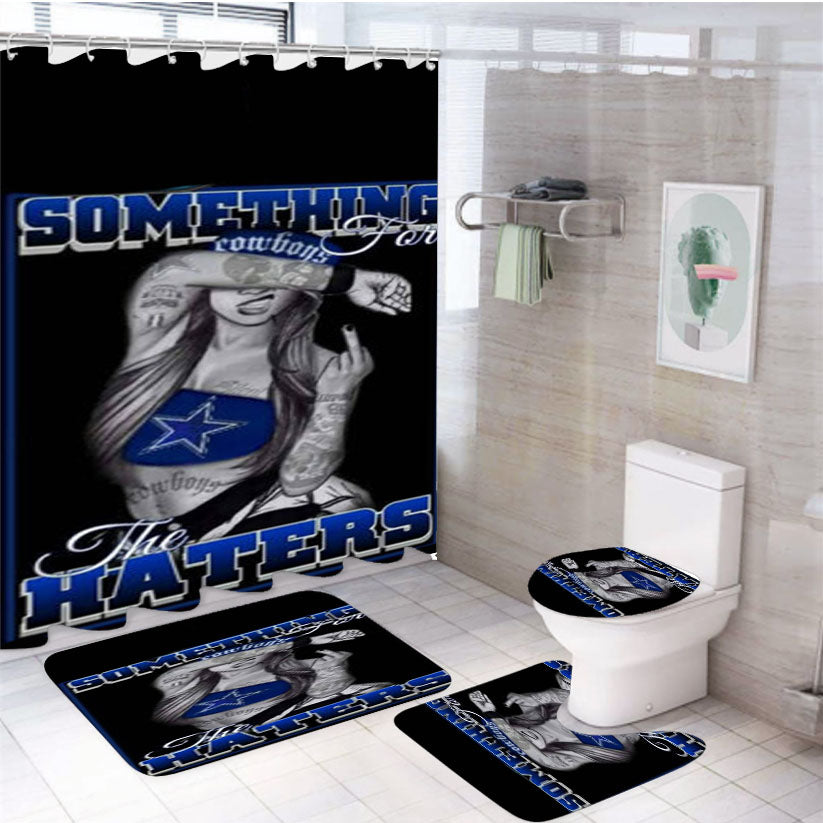 Dallas Cowboys Female 4Pcs Bathroom Set Shower Curtain
