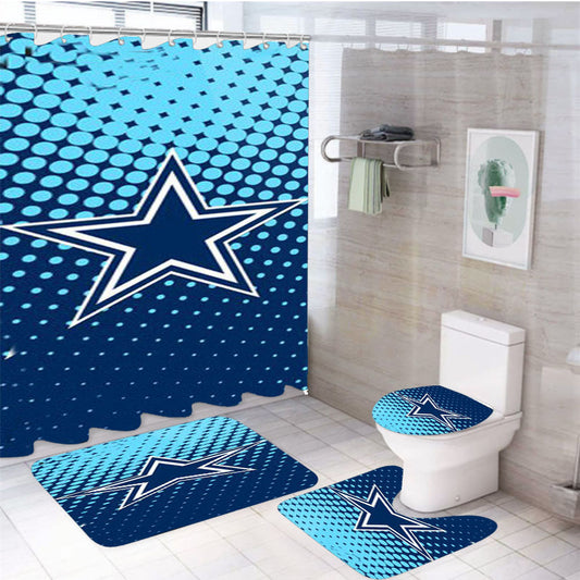 Dallas Cowboys Nfl Sport 4Pcs Bathroom Set Shower Curtain