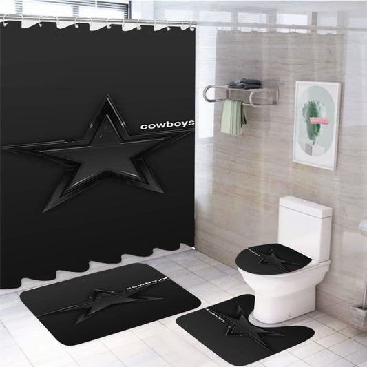 Dallas Cowboys Star 4Pcs Bathroom Set Shower Curtain