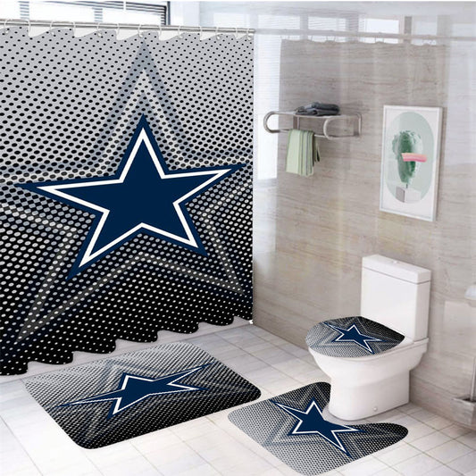 Dallas Cowboys Wallapaper Carbon 2 4Pcs Bathroom Set Shower Curtain