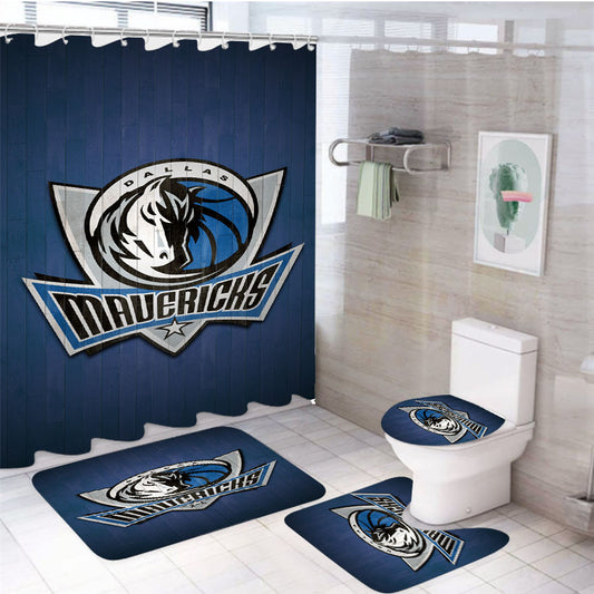 Dallas Mavericks 4Pcs Bathroom Set Shower Curtain