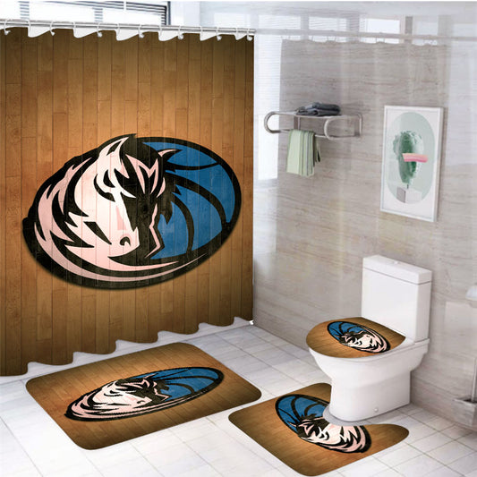 Dallas Mavericks Hardwood 4Pcs Bathroom Set Shower Curtain