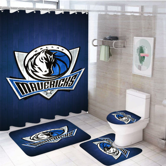 Dallas Mavericks Hardwood 2 4Pcs Bathroom Set Shower Curtain