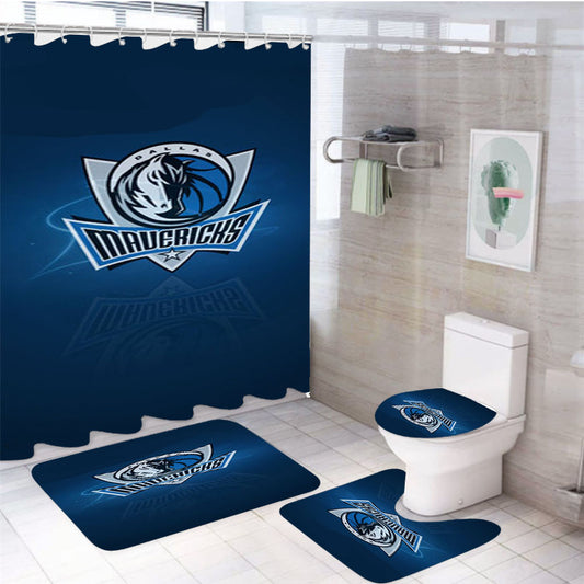 Dallas Mavericks Nba 4Pcs Bathroom Set Shower Curtain